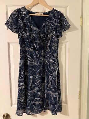 Michael Kors Navy and White Printed dress
